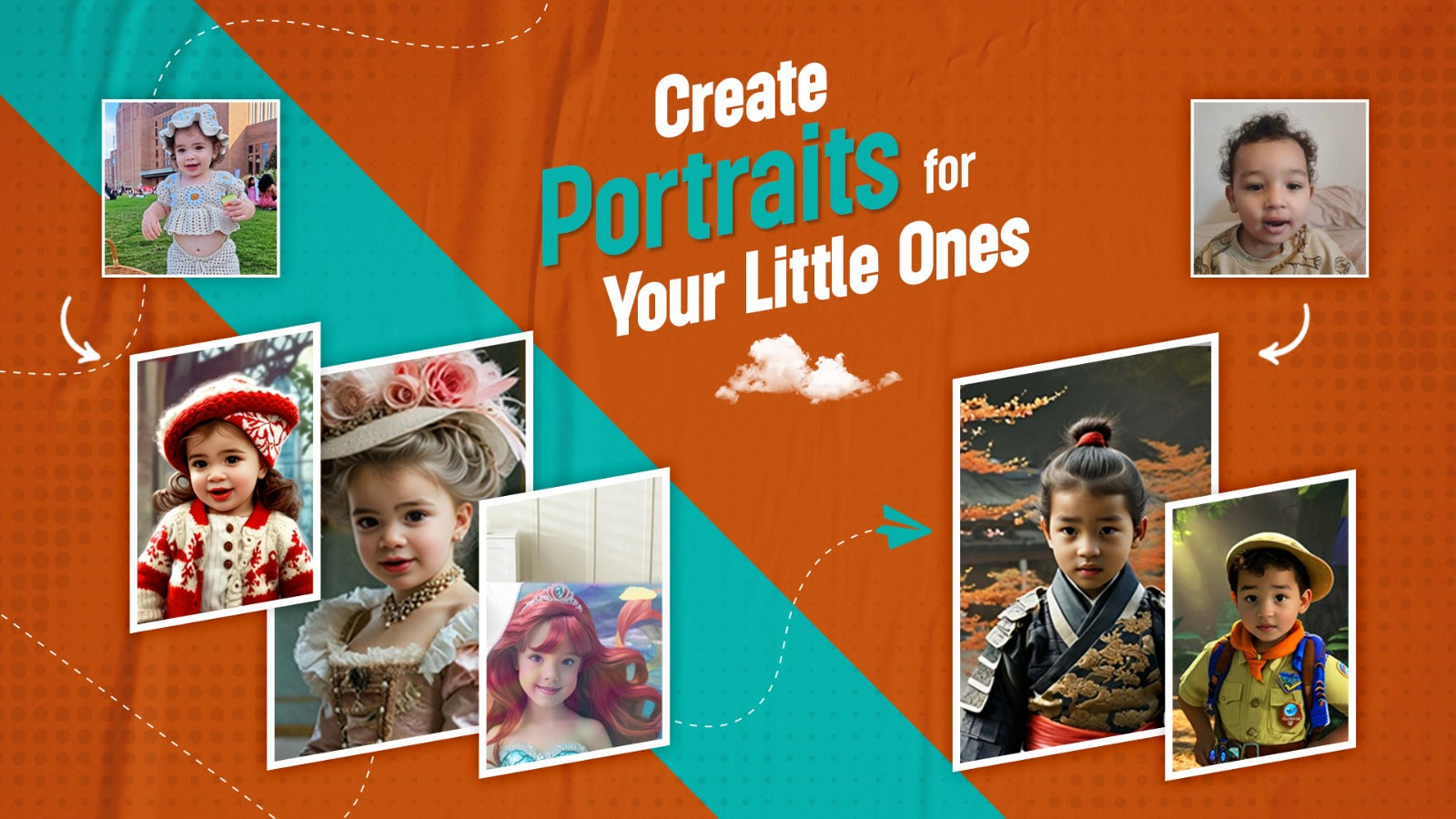 Load video: video showcasing personalized products where children are turned into heroes, princesses, astronauts, and more. The video begins with an introduction encouraging parents to make their child the star of their own story. It quickly shows different products like canvases, towels, mugs, and puzzles. The process is explained, where parents visit &#39;My Magical Portrait&#39; on Google, upload a photo, and receive a custom portrait featuring their child as their favorite character. The video highlights the simple checkout process and ends with happy children unwrapping personalized gifts and enjoying their portraits. A final call to action encourages giving a special, personalized gift that brings a child&#39;s adventure to life.